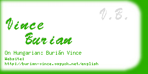 vince burian business card